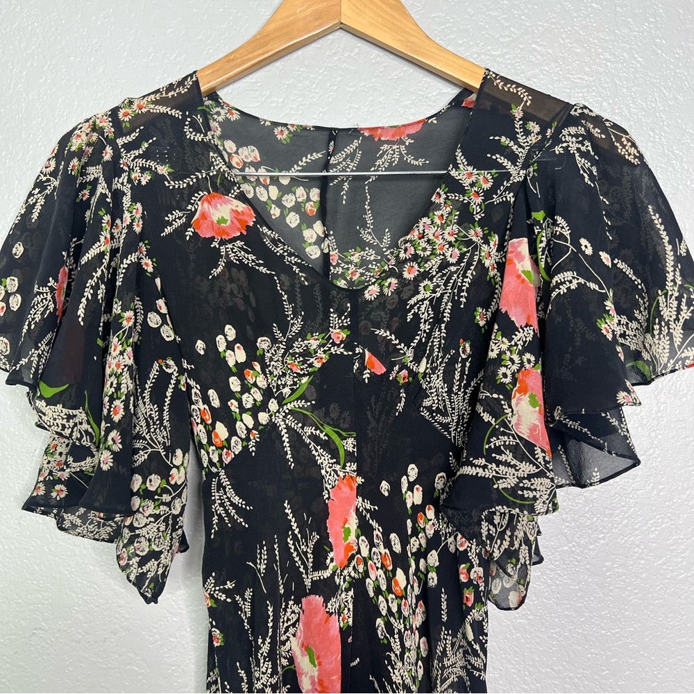 Anthropologie Black Floral Midi Dress - Picture 11 of 11